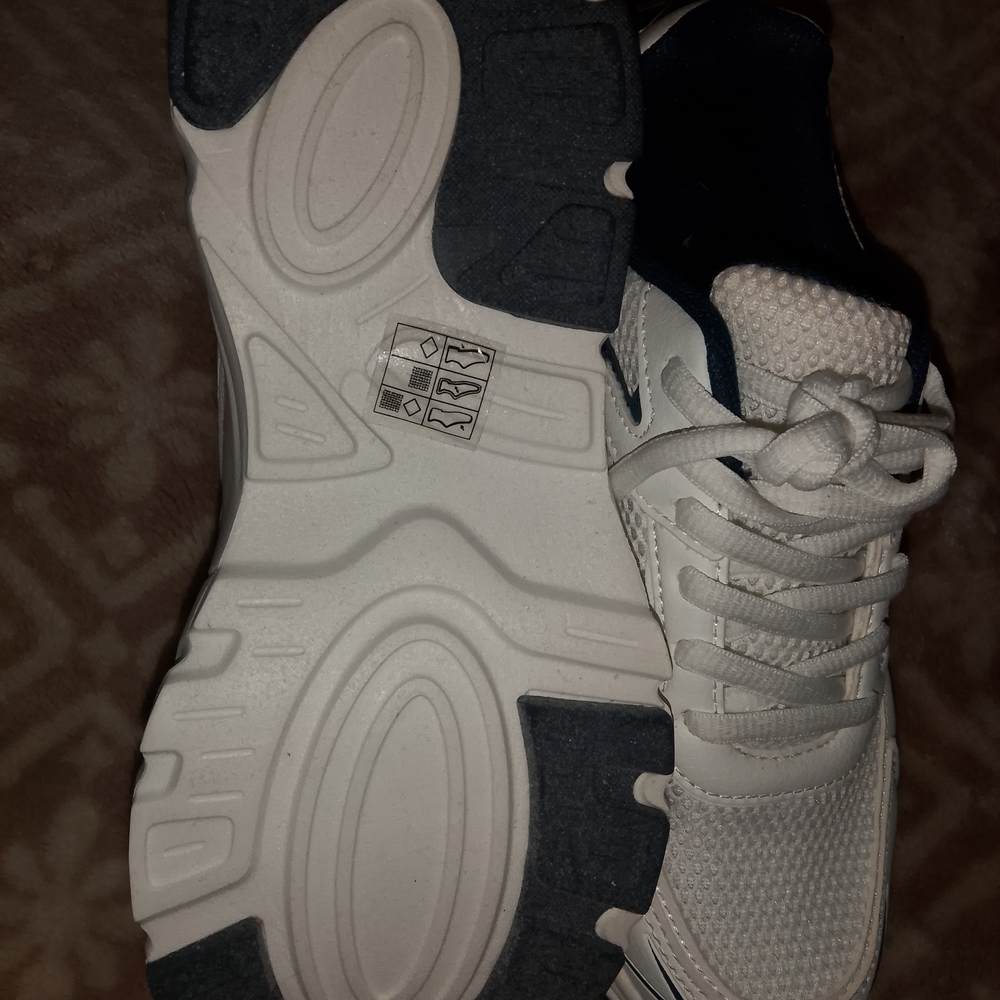 White and Blue Men's Athletic Shoes - Picture 2 of 2